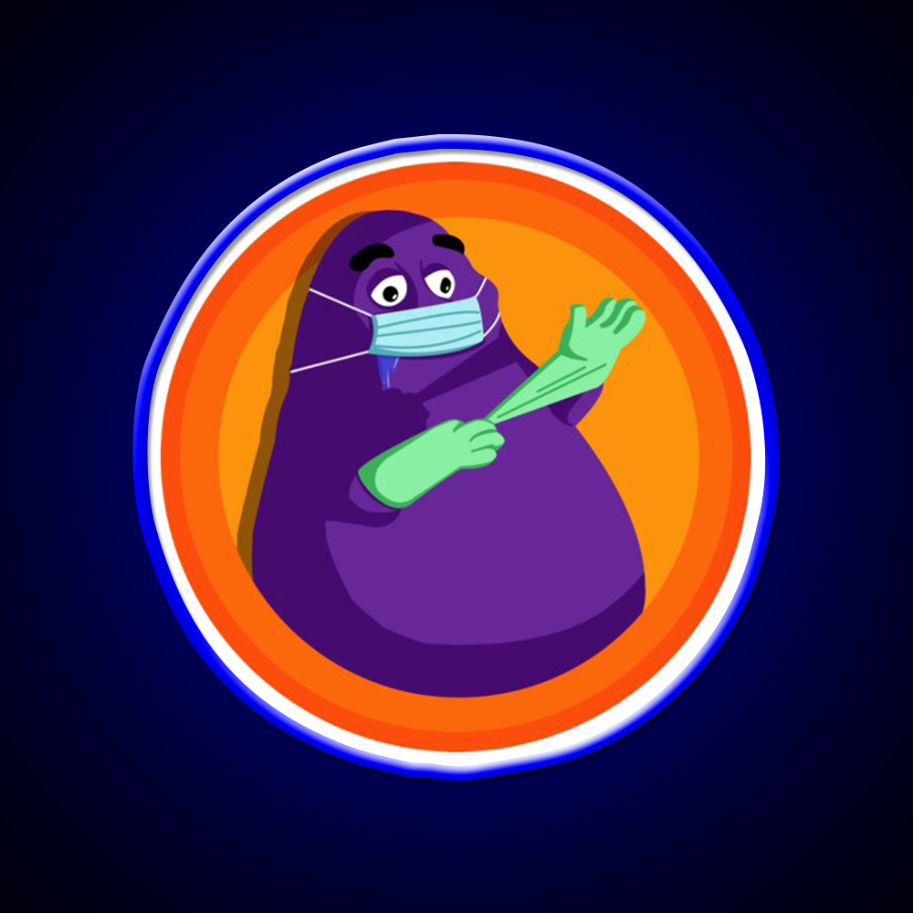 Grimace Staying Safe Fast Food Led Neon Sign For Burger Place Rgb Color