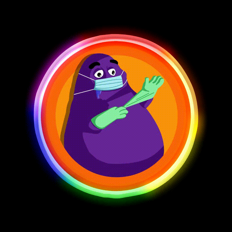 Grimace Staying Safe Fast Food Led Neon Sign For Burger Place Rgb Color