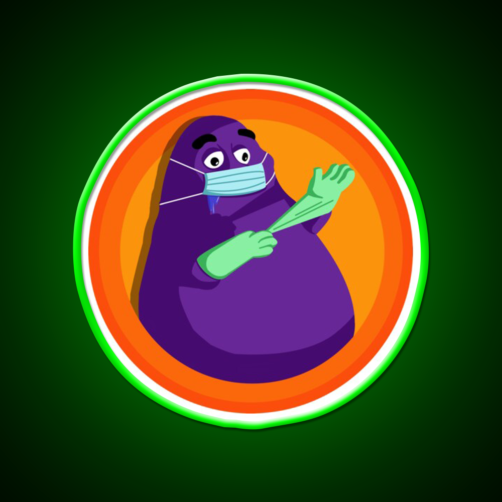 Grimace Staying Safe Fast Food Led Neon Sign For Burger Place Rgb Color