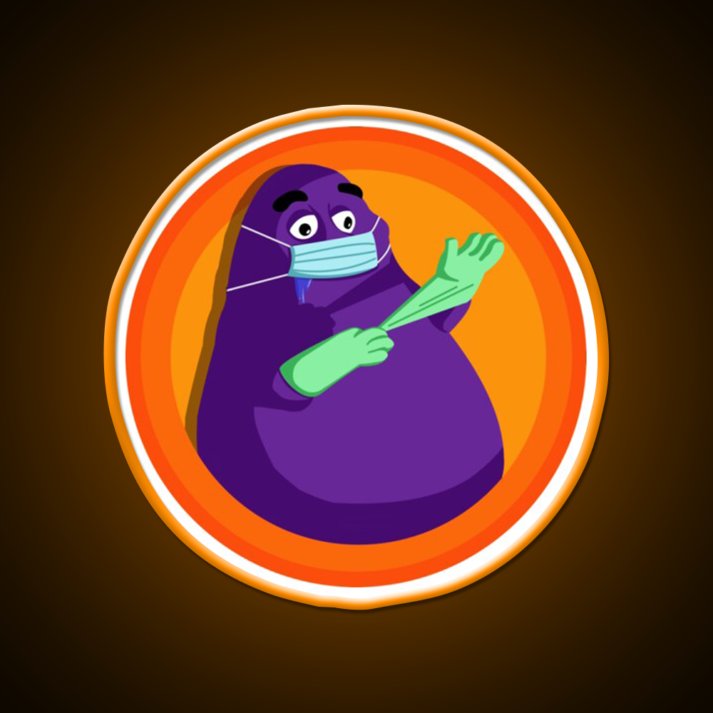 Grimace Staying Safe Fast Food Led Neon Sign For Burger Place Rgb Color