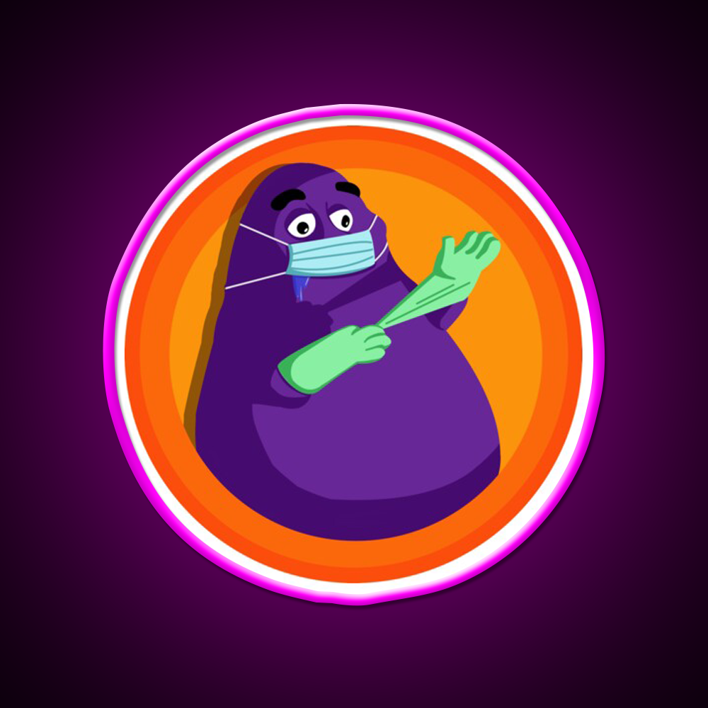 Grimace Staying Safe Fast Food Led Neon Sign For Burger Place Rgb Color