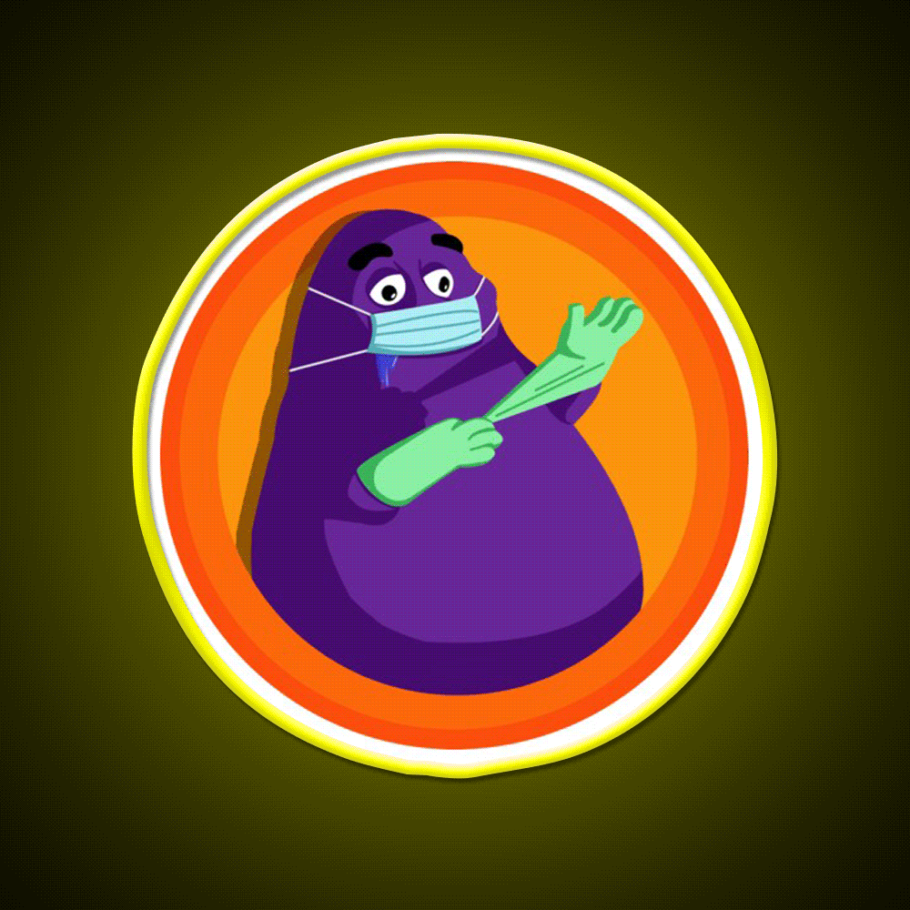 Grimace Staying Safe Fast Food Led Neon Sign For Burger Place Rgb Color