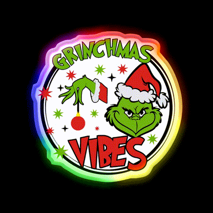 Grinchmas Vibes Cafe Led Neon Sign Espresso Bar Art Rgb Color