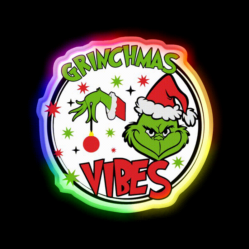 Grinchmas Vibes Cafe Led Neon Sign Espresso Bar Art Rgb Color