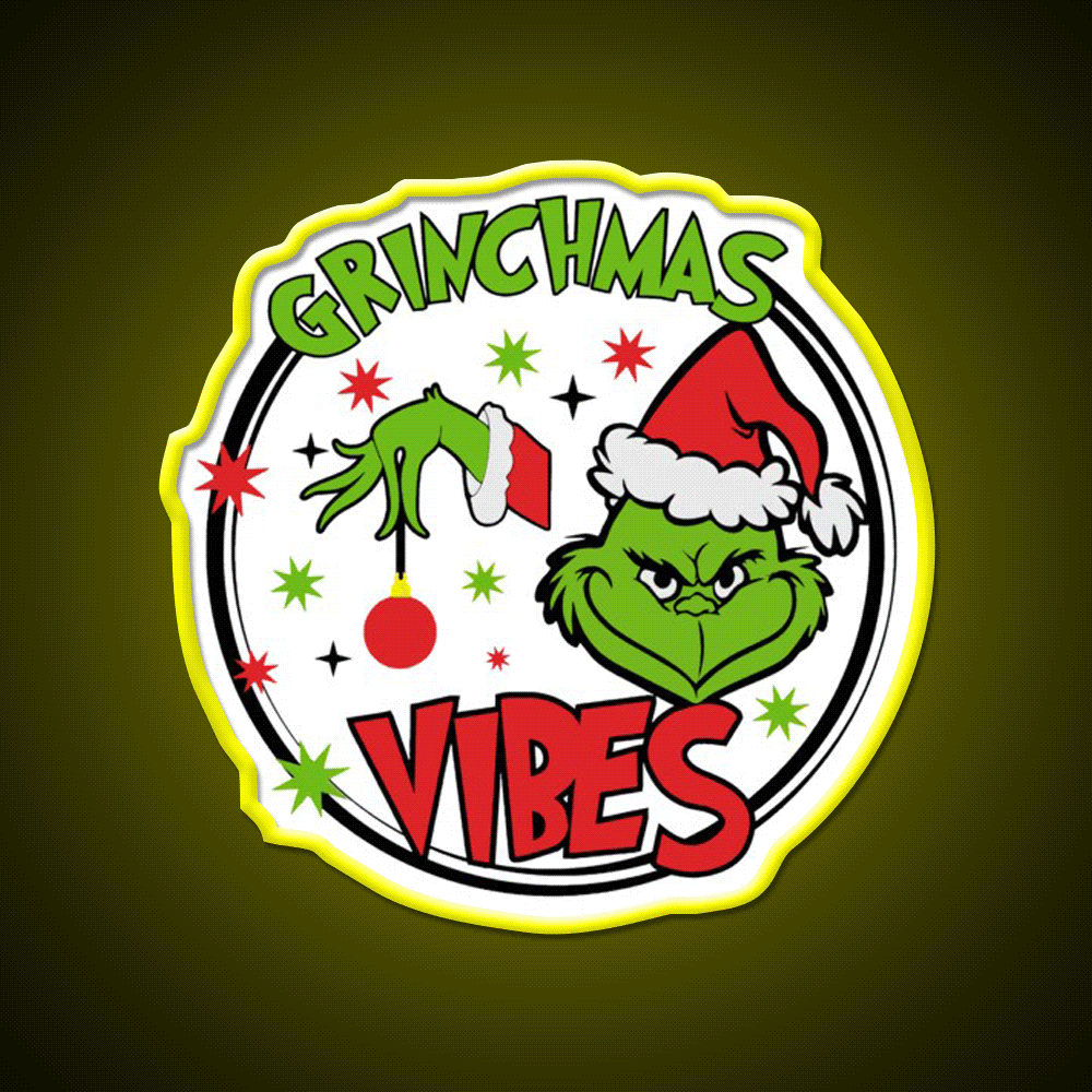 Grinchmas Vibes Cafe Led Neon Sign Espresso Bar Art Rgb Color