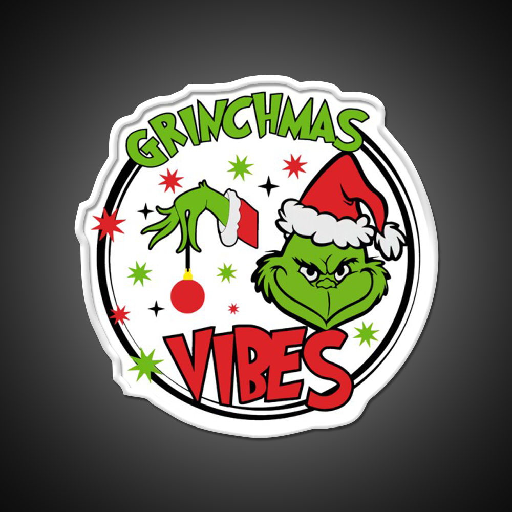 Grinchmas Vibes Cafe Led Neon Sign Espresso Bar Art Rgb Color