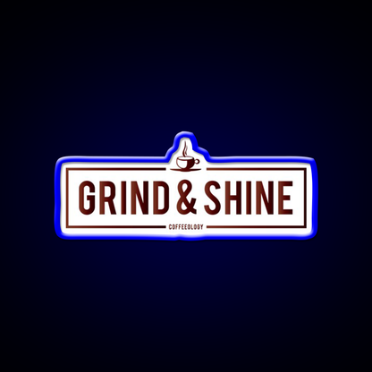 Grind And Shine Cafe Led Neon Sign Espresso Bar Art Rgb Color