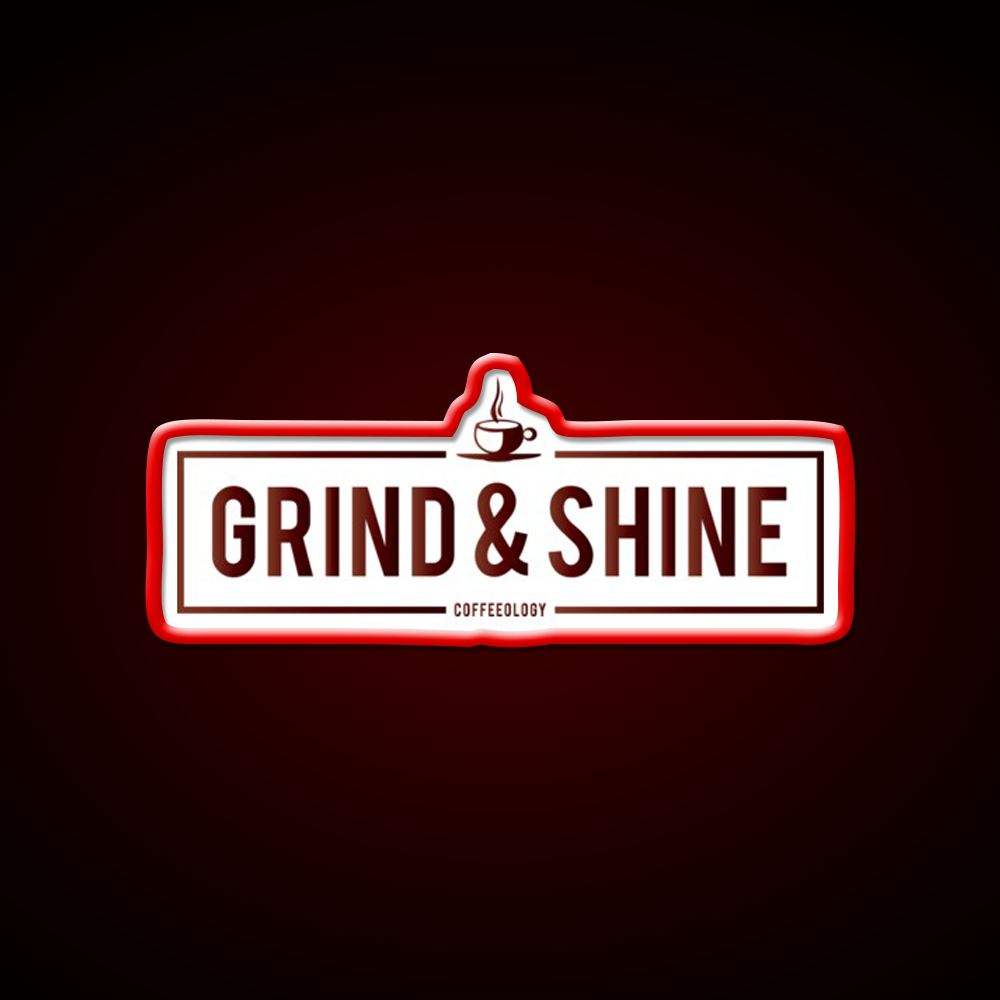 Grind And Shine Cafe Led Neon Sign Espresso Bar Art Rgb Color