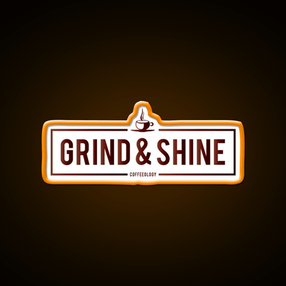 Grind And Shine Cafe Led Neon Sign Espresso Bar Art Rgb Color - Shineneon
