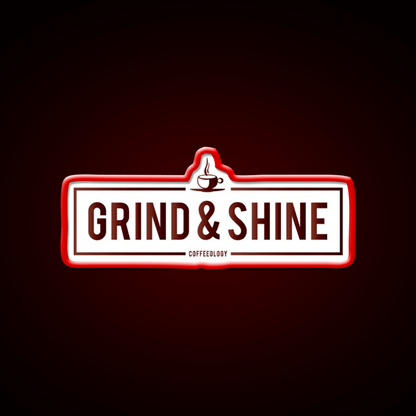 Grind And Shine Cafe Led Neon Sign Espresso Bar Art Rgb Color - Shineneon