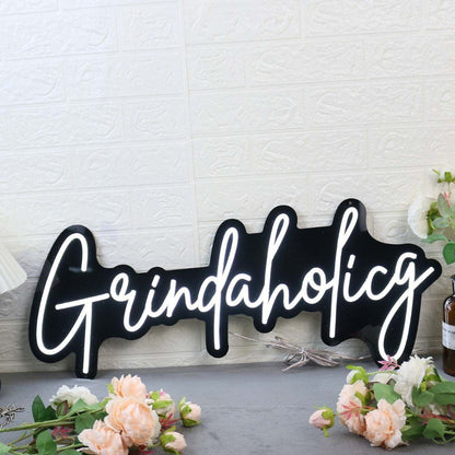 Grindaholicg White Led Neon Sign - Shineneon