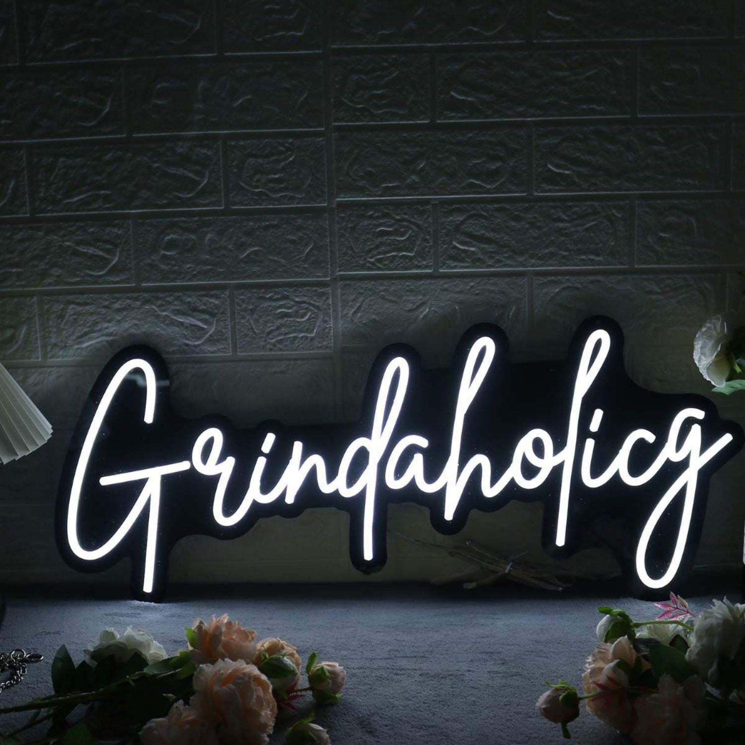 Grindaholicg White Led Neon Sign - Shineneon