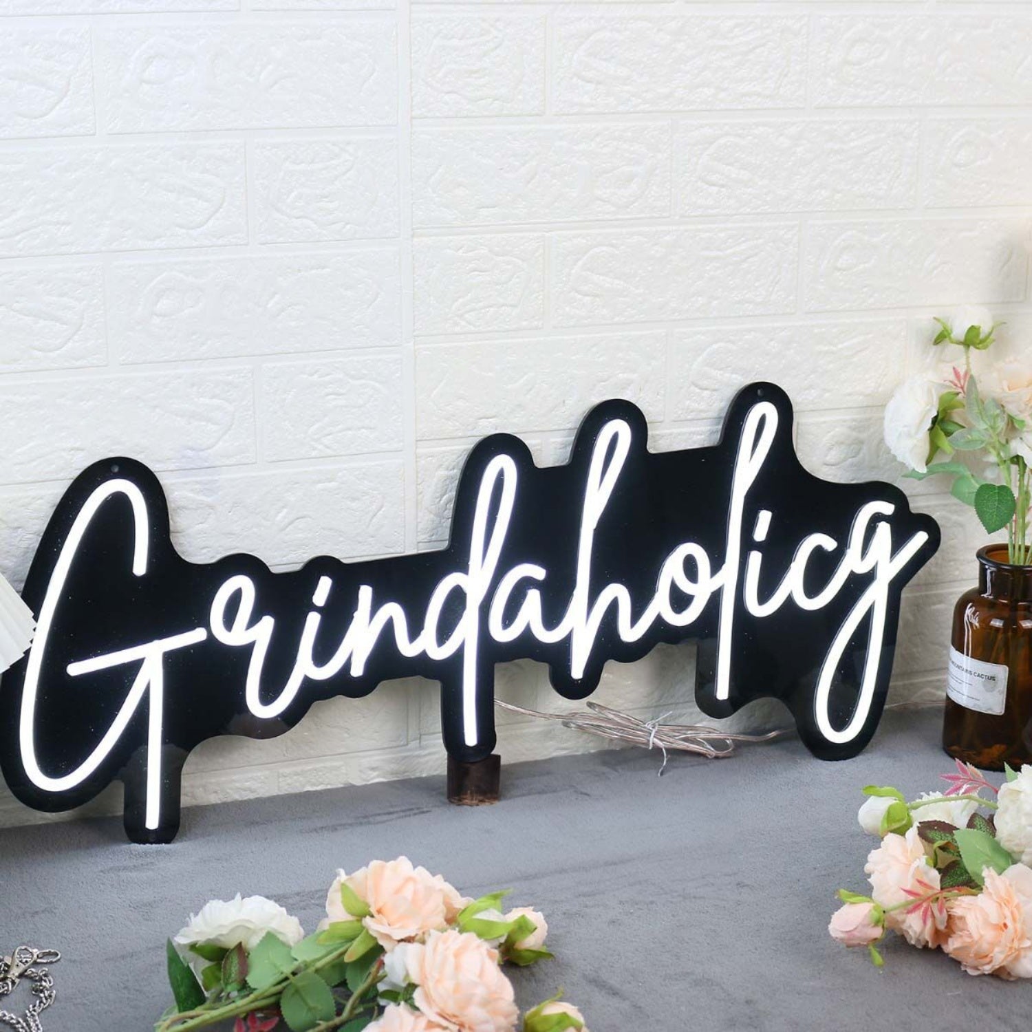 Grindaholicg White Led Neon Sign - Shineneon