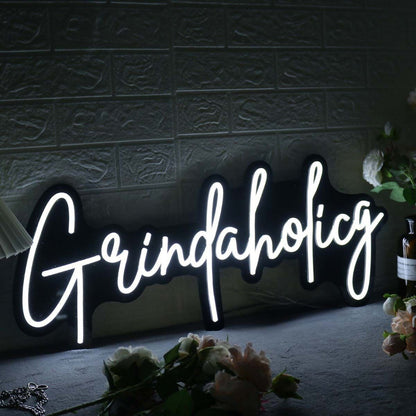 Grindaholicg White Led Neon Sign - Shineneon