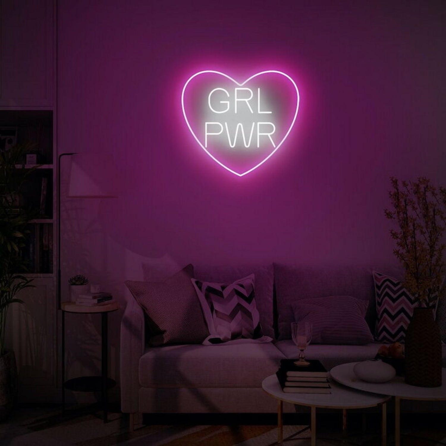 Grl Power With Heart Neon Sign Empowers And Inspires Any Space | Shineneon