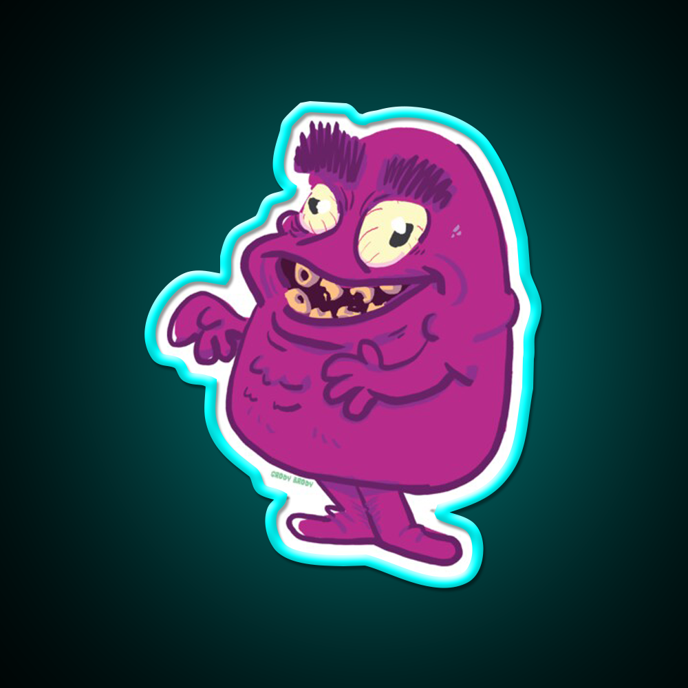 Grody Grimace 01 Fast Food Led Neon Sign For Burger Place Rgb Color