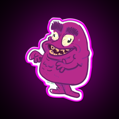 Grody Grimace 01 Fast Food Led Neon Sign For Burger Place Rgb Color