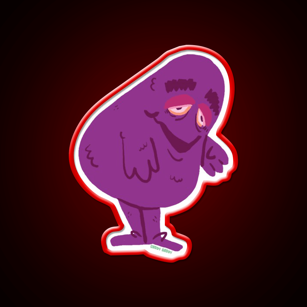 Grody Grimace 08 Fast Food Led Neon Sign For Burger Place Rgb Color - Shineneon
