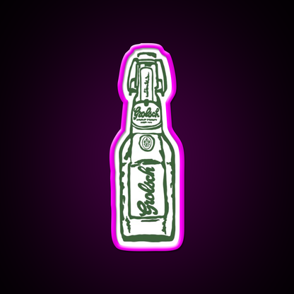 Grolsch Single Pop Beer Bar Decor Led Neon Sign Rgb Color - Neon sign mounted on wall in room