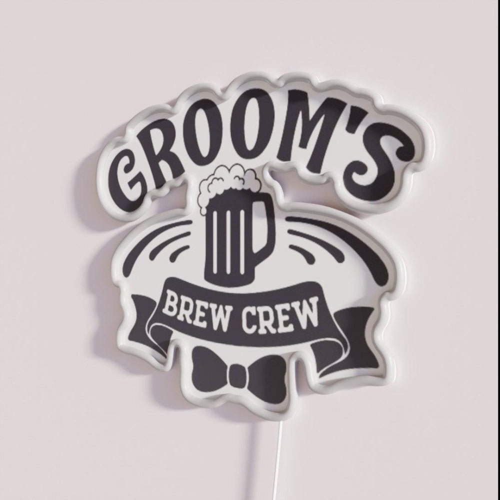 Groomsbrew Crew Funny Group Beer Drinking Team Rgb Led Neon Sign - Shineneon