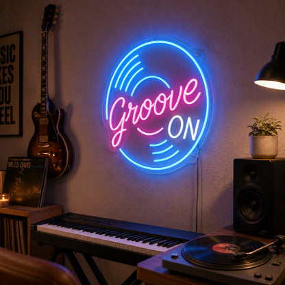 Groove On Neon Sign LED Neon Sign real lifestyle scene