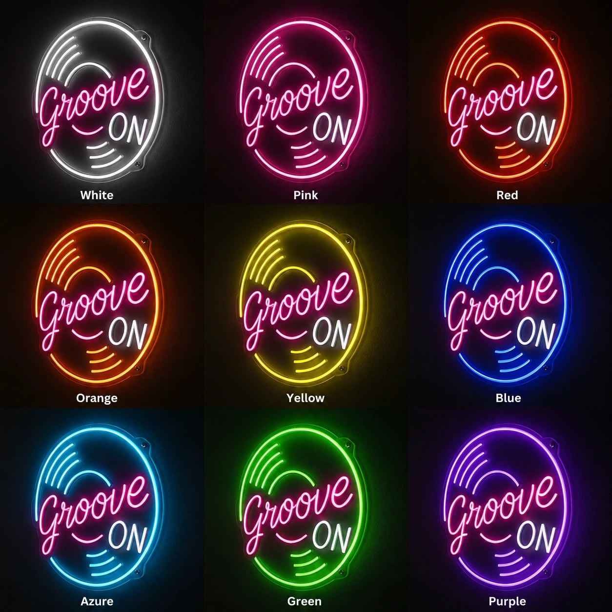 Groove On Neon Sign LED Neon Sign color grid