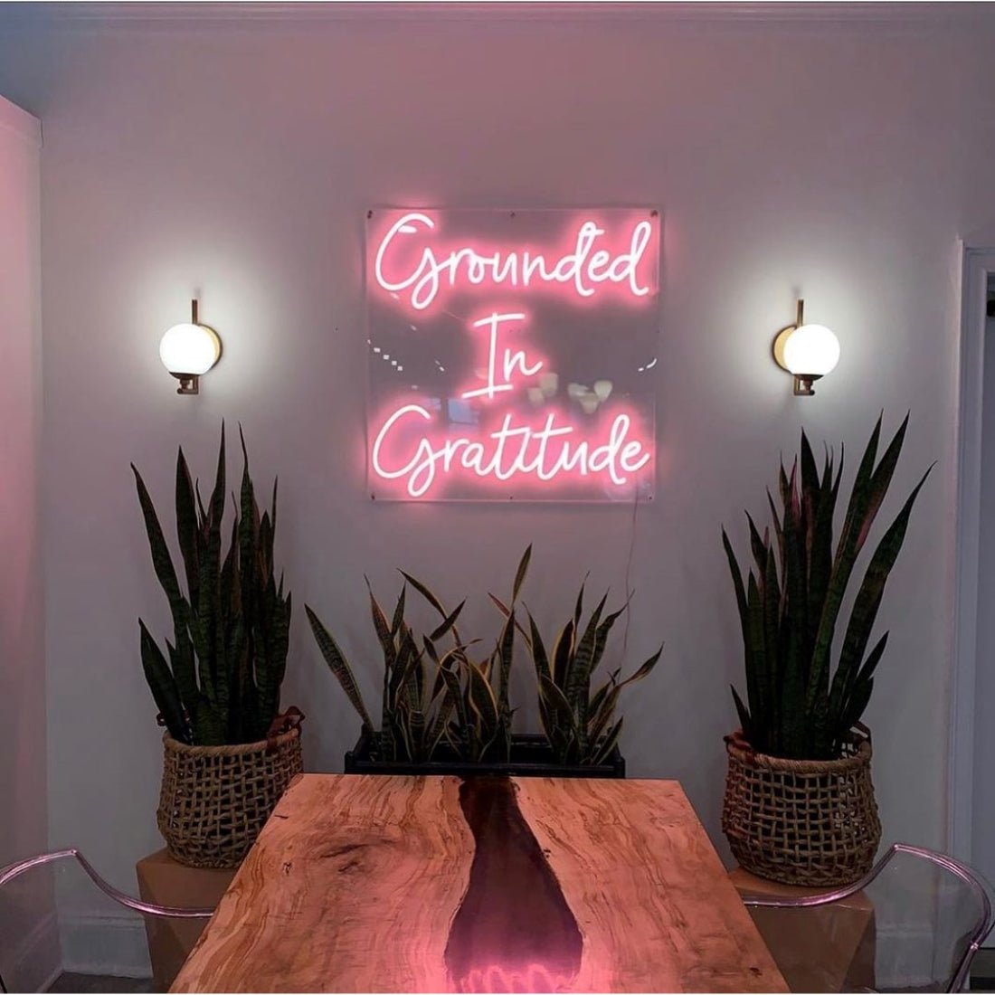 Grounded In Gratitude Led Sign Business Neon Sign - Shineneon