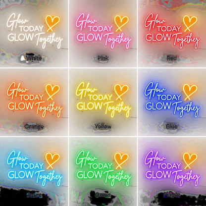 Grow Today Glow Together Heart LED Neon Sign - Shineneon
