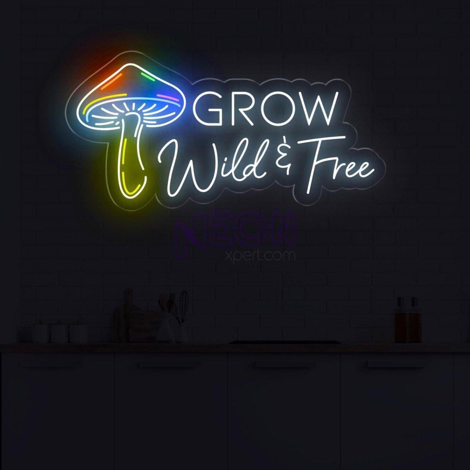 Grow Wild Free Rainbow Mushroom Led Neon Sign Home Wall Decor | Shineneon