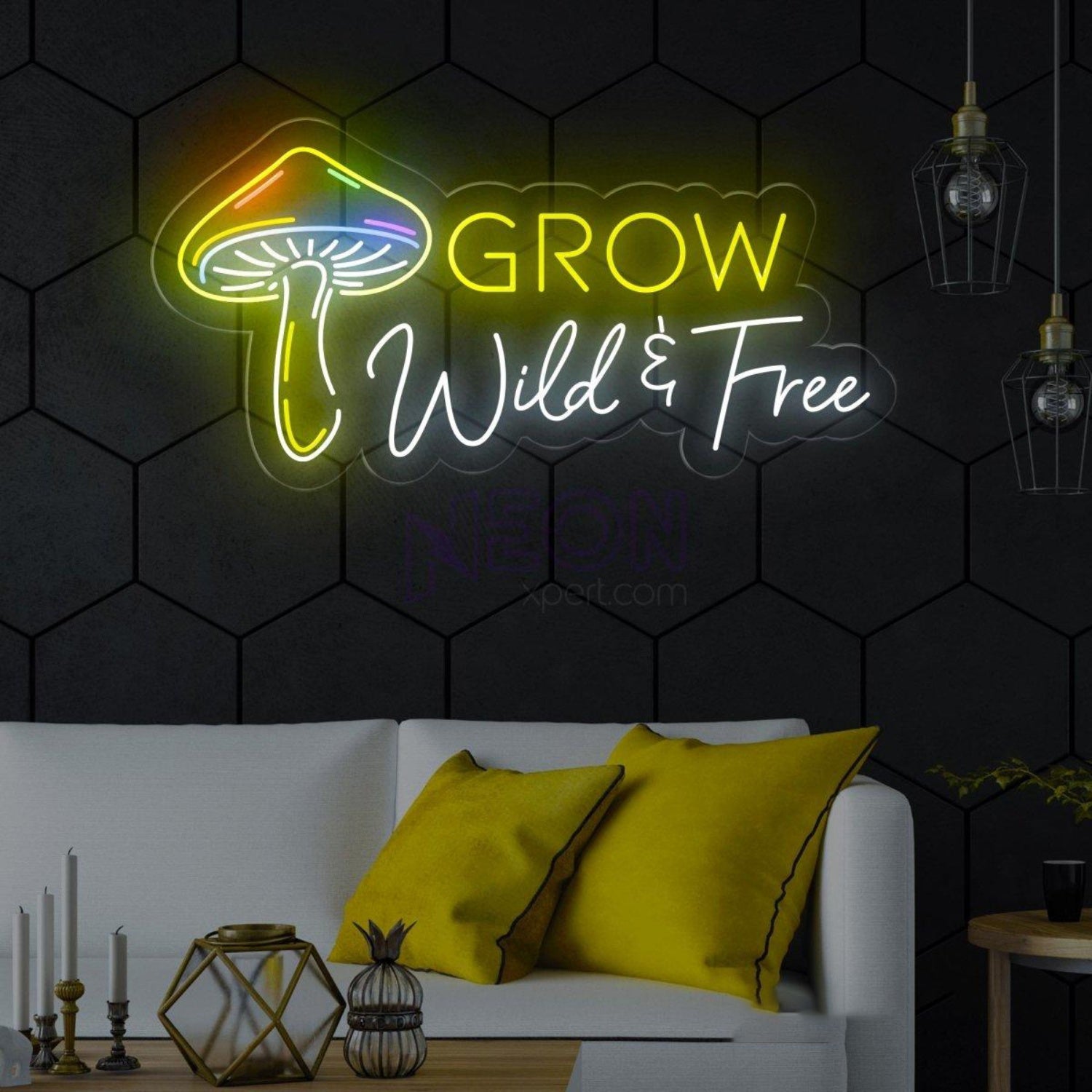 Grow Wild Free Rainbow Mushroom Led Neon Sign Home Wall Decor | Shineneon