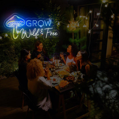 Grow Wild Free Rainbow Mushroom Led Neon Sign Home Wall Decor | Shineneon