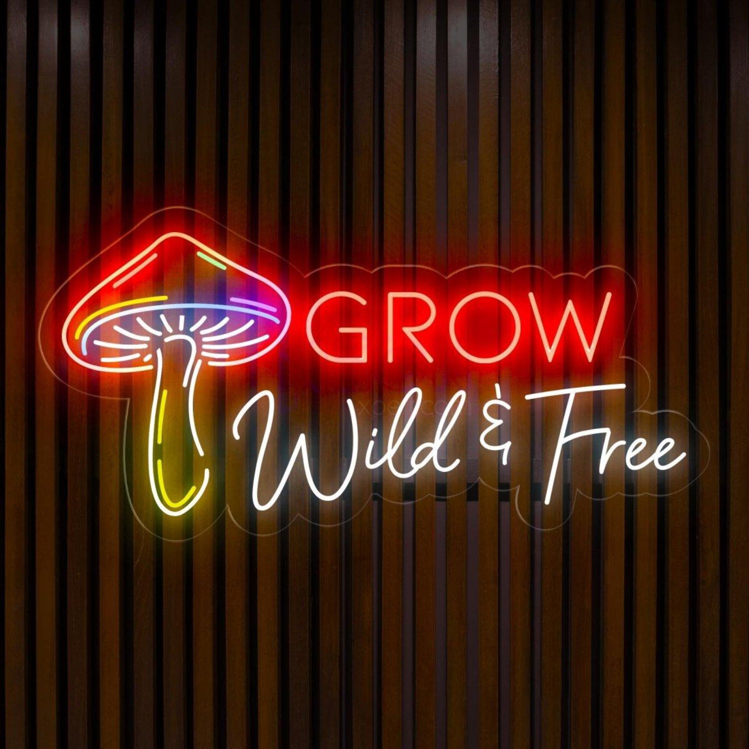 Grow Wild Free Rainbow Mushroom Led Neon Sign Home Wall Decor | Shineneon