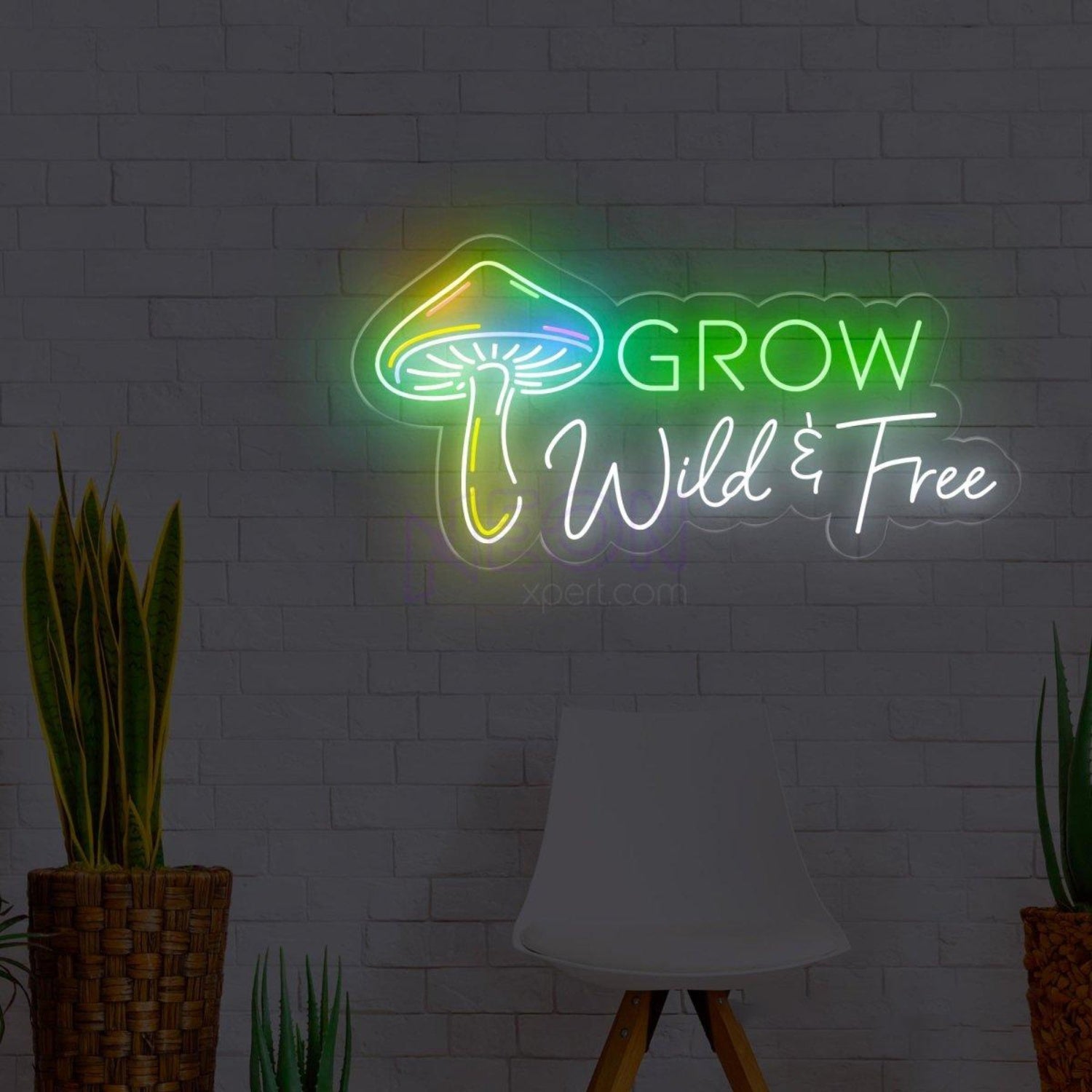 Grow Wild Free Rainbow Mushroom Led Neon Sign Home Wall Decor | Shineneon
