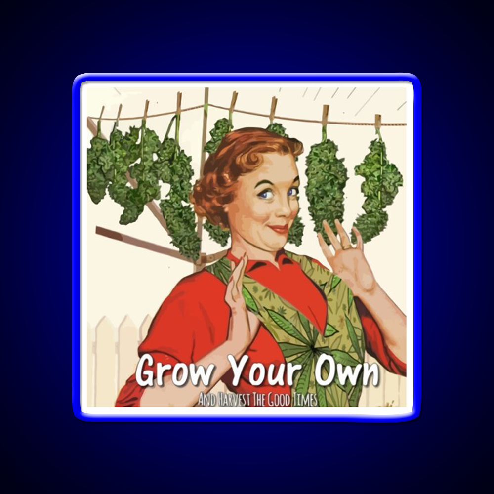 Grow Your Own Hemp Inspired Green Leaf Led Neon Sign Rgb Color - LED neon sign view 5