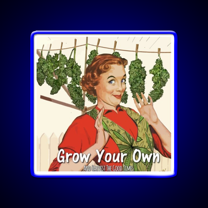 Grow Your Own Hemp Inspired Green Leaf Led Neon Sign Rgb Color - LED neon sign view 5