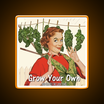 Grow Your Own Hemp Inspired Green Leaf Led Neon Sign Rgb Color - LED neon sign view 6