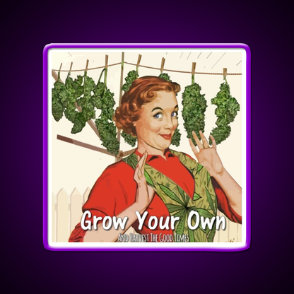 Grow Your Own Hemp Inspired Green Leaf Led Neon Sign Rgb Color - LED neon sign view 9