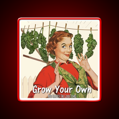 Grow Your Own Hemp Inspired Green Leaf Led Neon Sign Rgb Color - LED neon sign view 10
