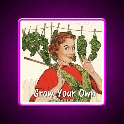 Grow Your Own Hemp Inspired Green Leaf Led Neon Sign Rgb Color - Shineneon