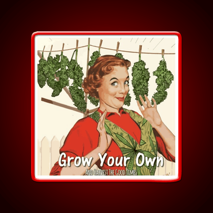 Grow Your Own Hemp Inspired Green Leaf Led Neon Sign Rgb Color - Shineneon