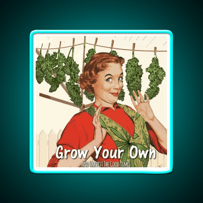 Grow Your Own Hemp Inspired Green Leaf Led Neon Sign Rgb Color - Shineneon
