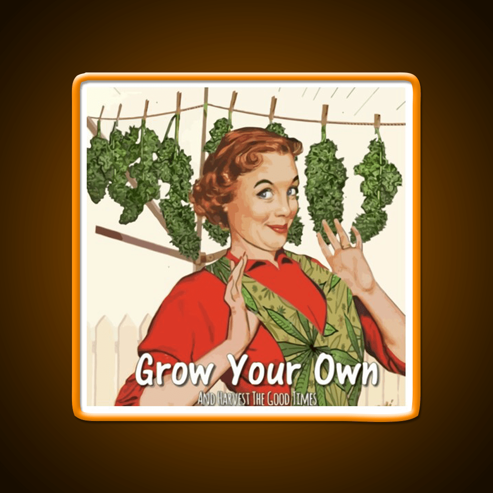 Grow Your Own Hemp Inspired Green Leaf Led Neon Sign Rgb Color - Shineneon