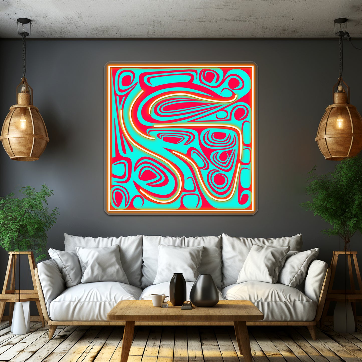 Growth Abstract Spiral Art Which Strives Towards Perfection Wall Artwork Neon Signs