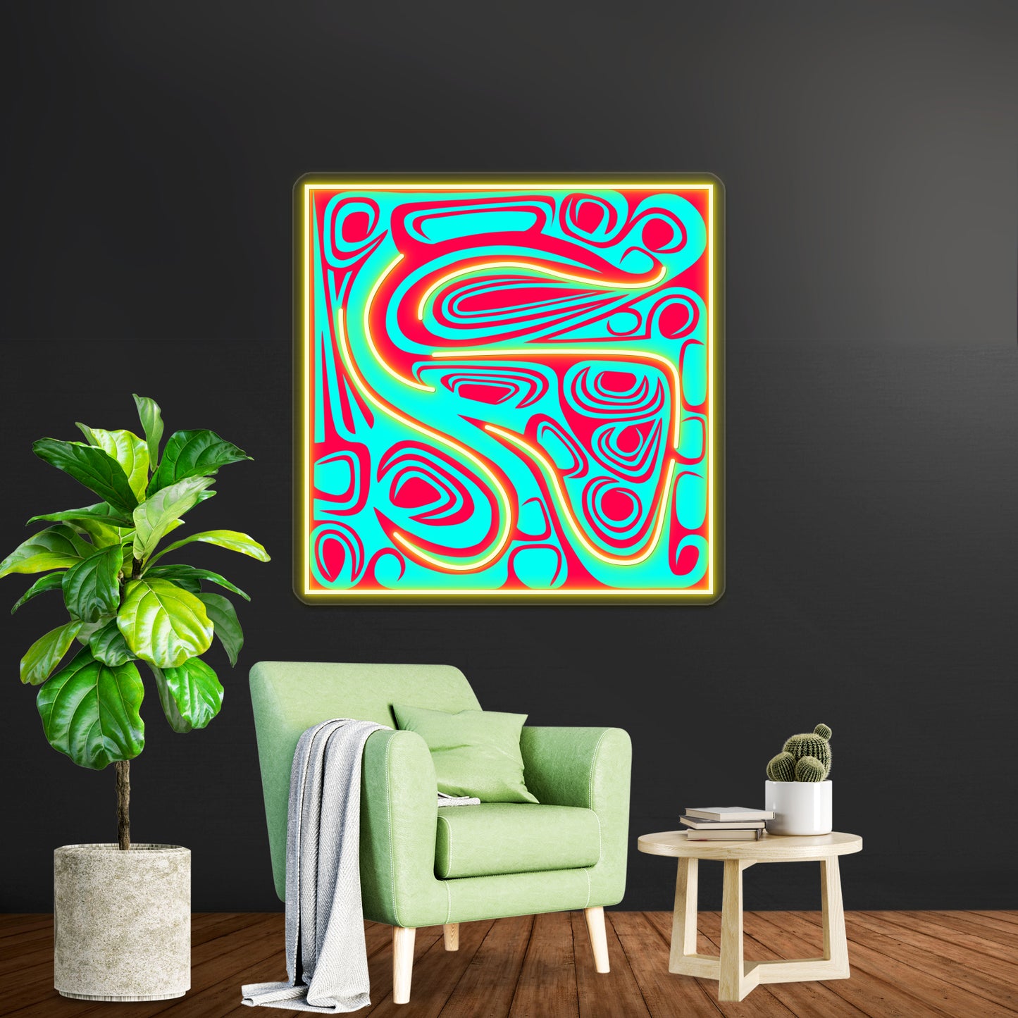 Growth Abstract Spiral Art Which Strives Towards Perfection Wall Artwork Neon Signs