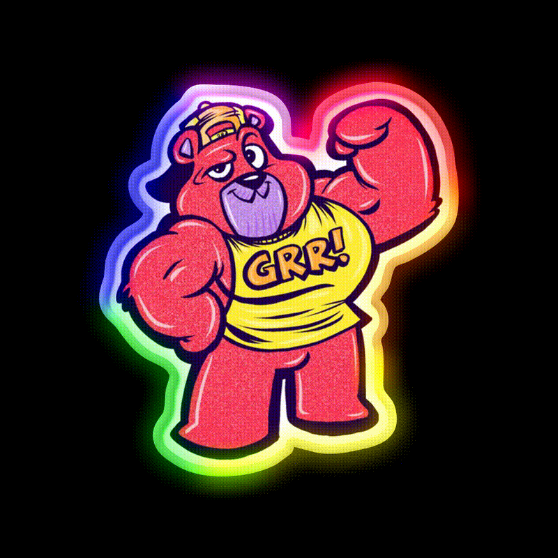 Grr Gym Fitness Led Neon Sign Rgb Color