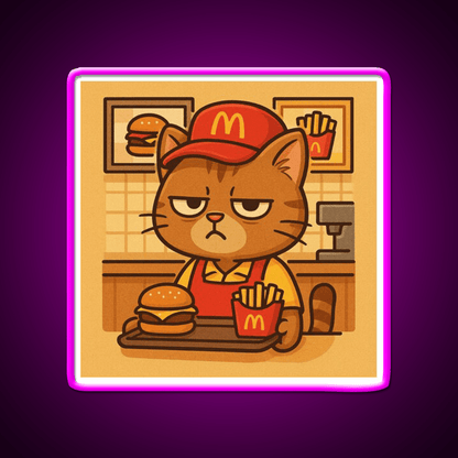 Grumpy Cat At Meowdonalds Fast Food Led Neon Sign For Burger Place Rgb Color - Shineneon