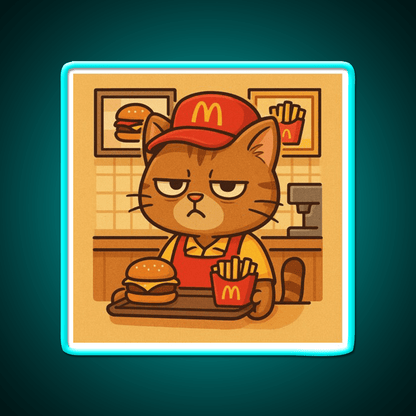 Grumpy Cat At Meowdonalds Fast Food Led Neon Sign For Burger Place Rgb Color - Shineneon