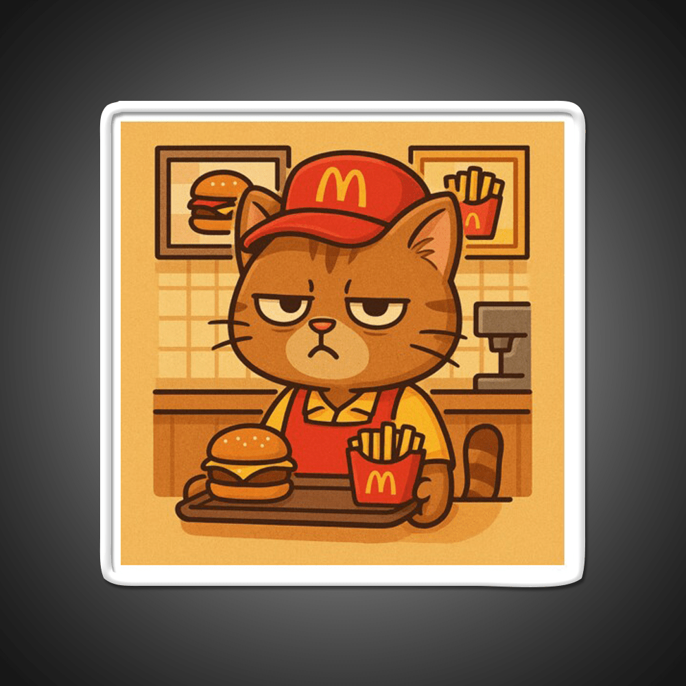 Grumpy Cat At Meowdonalds Fast Food Led Neon Sign For Burger Place Rgb Color - Shineneon