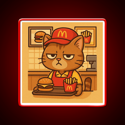 Grumpy Cat At Meowdonalds Fast Food Led Neon Sign For Burger Place Rgb Color - Shineneon