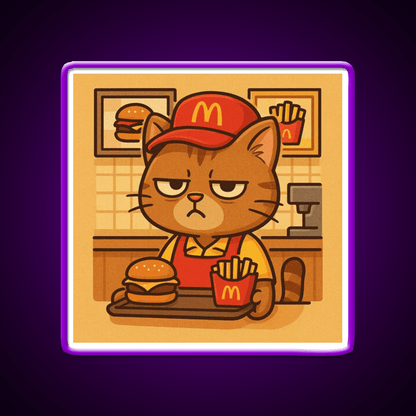 Grumpy Cat At Meowdonalds Fast Food Led Neon Sign For Burger Place Rgb Color - Shineneon